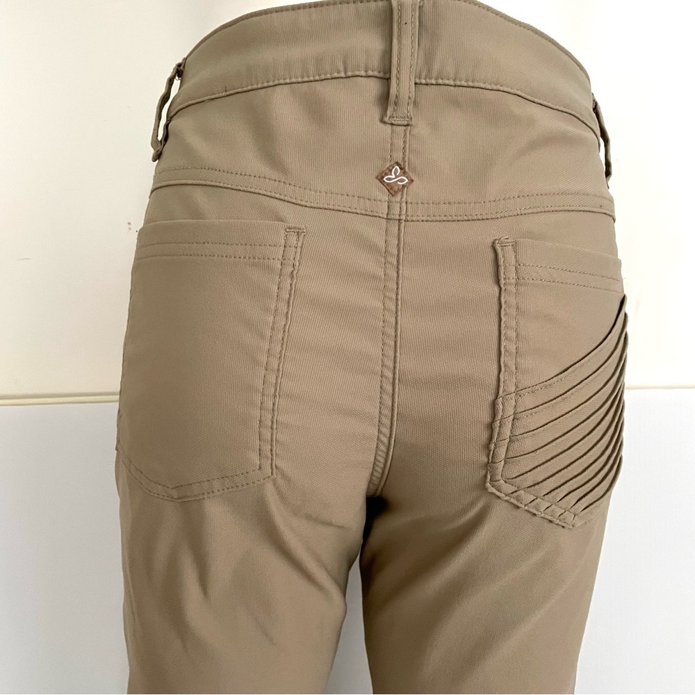 Brenna Fitted Mid Rise Skinny Moto Stretch Pants in Khaki Size 10 - Picture 7 of 12